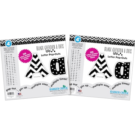 Barker Creek Black Chevron & Dots 4" Letter Pop-Outs, 510/Set 3643
